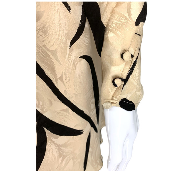 Vintage 1980's Saint Romei Sz 8 100% Silk 2 Pc Set Dress Jacket Abstract Korea - Picture 4 of 11